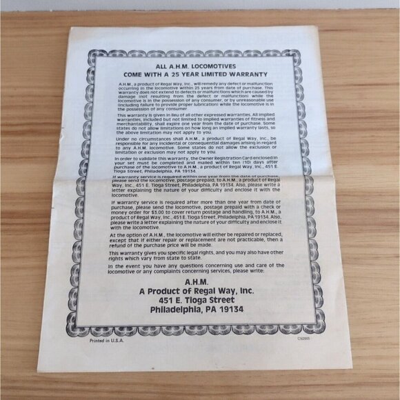 Vintage AHM Train Set Easy Assembly & Operating Instruction Manual - Picture 2 of 3